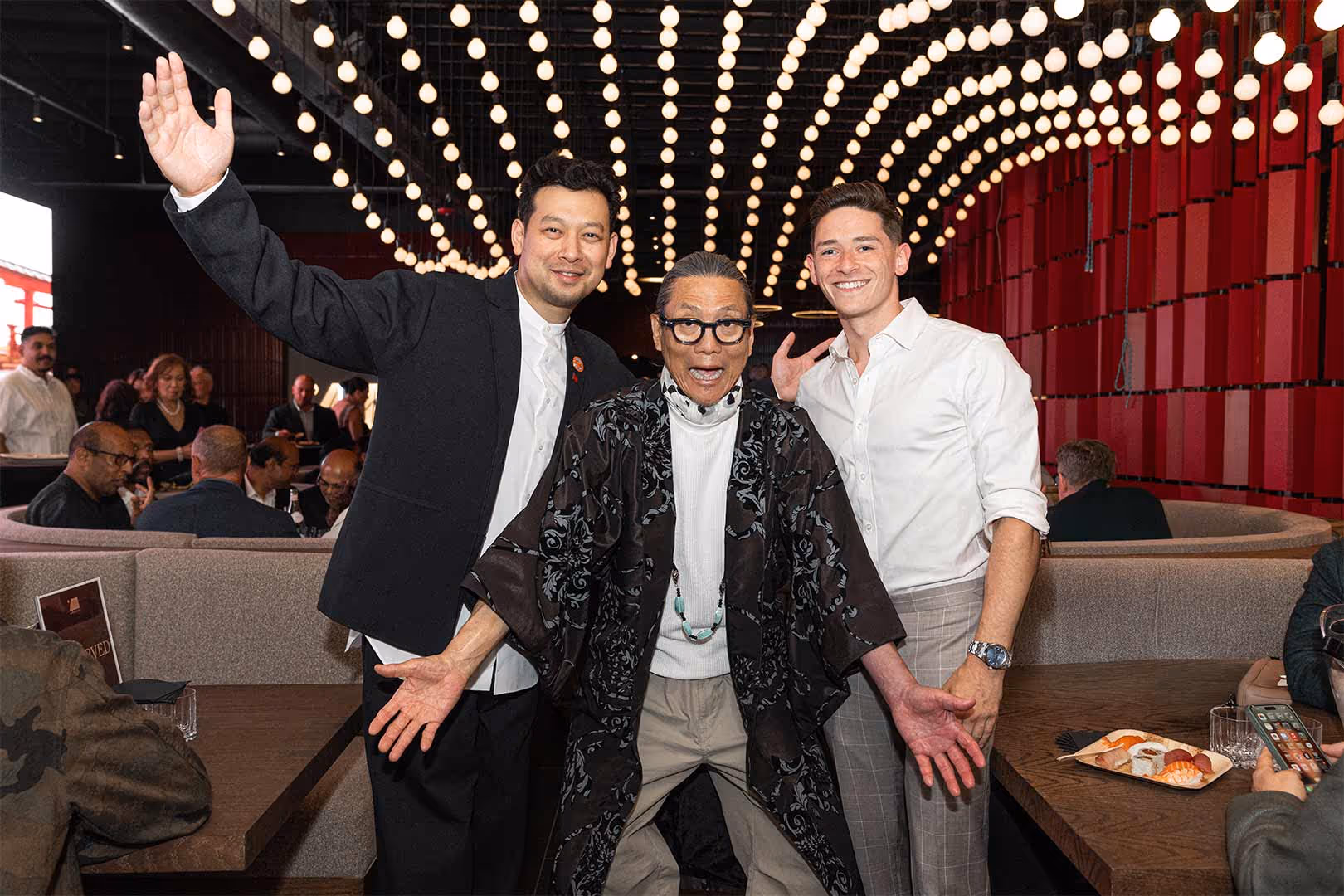 Tyler Scher with Chef Masaharu Morimoto at a MediaScher client event